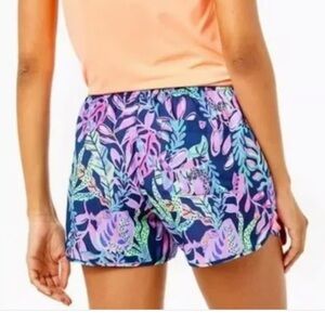 Lilly Pulitzer Blue and Pink Athletic Shorts Vibrant Design